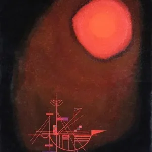 Red Sun and Ship