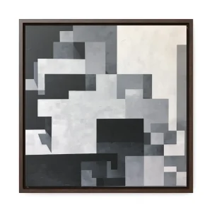 Grey Squares Pixelated Realism