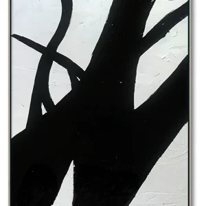 Extra Large Abstract Painting, Wall Canvas Art, Black and White Minimal Painting