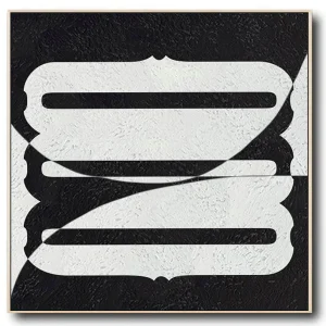 Large Abstract Painting, Oversized Black and White Wall Art Painting no. 083