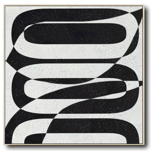 Abstract Painting, Oversized Black and White Wall Art Painting no. 085