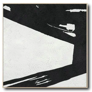 HUGE Abstract Painting Oversized Canvas Art, Black and White Minimal Painting On Canvas, Acrylic and Oil Painting
