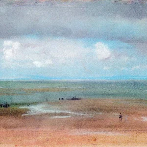 Meerlandschaft mit Sandstrand bei Ebbe